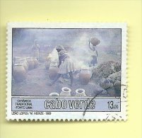 TIMBRES - STAMPS - CAP VERT / CAP VERDE - (1989) - POTERIE TRADITIONNELLE  - TIMBRE OBLITÉRÉ - Kaapverdische Eilanden