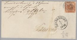 Dänemark 1856-07-01 Sonderborg Brief Mit Mi#4 Nach Flensburg 3-Ring-O #71 - Briefe U. Dokumente