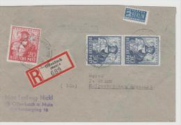Bi-B074a/ Hannover Messemarken 2o Und 30 Pfg. (2 X) Auf Einschreiben Offenbach - Covers & Documents