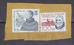 Greenland 1992 Lars Moller + Queen 10Kr Value Used On Paper (22254) - Used Stamps