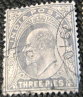 India 1902 King Edward VII 3p - Used - 1902-11  Edward VII