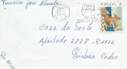 TIMBRES -  STAMPS- LETTRE - LETTER - MARCOPHILIE- PORTUGAL -  CACHET- 25-02-1991- LISBOA - Lettres & Documents