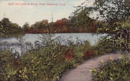 Walk And Lake At Keney Park Hartford Connecticut 1910 - Hartford