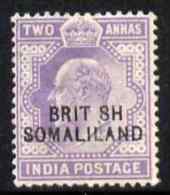 Somaliland 1903 KE7 Opt At Bottom On 2a With BRIT SH Error, Mounted Mint SG27a - Oddities On Stamps