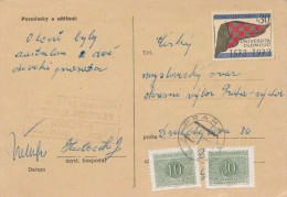 J2487 - Czechoslovakia (1973) ... / Praha - Postage Due Stamps (0,40 Kcs) - Postage Due