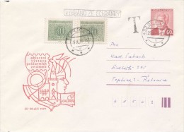 J2494 - Czechoslovakia (1979) 432 01 Kadan 1 / Teplice 1 - Postage Due Stamps (0,80 Kcs) - Postage Due