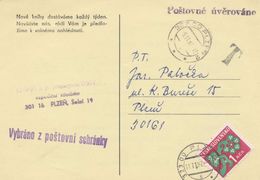J2496 - Czechoslovakia (1982) 302 00 Plzen 2 / 326 00 Plzen 23 - Postage Due Stamps (1,00 Kcs) - Strafport
