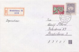 J2508 - Czechoslovakia (1988) 810 03 Bratislava 13 - Postage Due Stamps Used In The Function Standard Postage Stamps - Portomarken