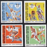 Afar & Issas 1976, Olympic Games In Montreal, Basket, Cycling, Athletic, Footballm 4val IMPERFORATED - Unused Stamps