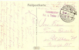 Feldpostamt + Cachet Kommandeur ...Kol. U Trains XII R02 K ? - Armée Allemande