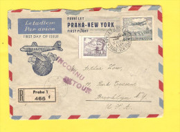 Old Letter - Czechoslovakia, Airmail  Praha-New York - Poste Aérienne