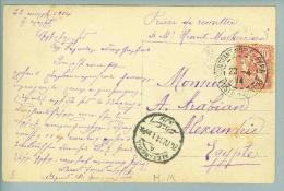 France Levante Constantinopel-Pera 1914-04-23 Ansichtskarte Nach Alexandria - Cartas & Documentos