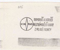 J2228 - Czechoslovakia (1945-79) Control Imprint Stamp Machine (R!): "Compass" Recommend & Deliver Most Interesting Book - Probe- Und Nachdrucke