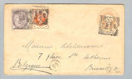 GB 1898-07-18 Ganzsache Nach Bruxelles - Lettres & Documents