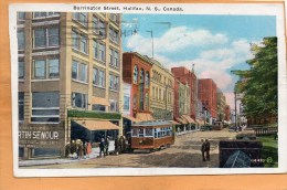 Barrington Street Tram Halifax NS Canada 1950 Postcard - Halifax