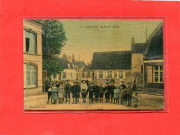 AUDRUICQ   1910  LE RUE DE L EGLISE AVEC ANIMATION    CIRC OUI EDIT CARTE TOILEE - Audruicq