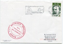 EMA BREST Ppal + Cachet Navire Oceanographique CHARCOT Sur Env. Du 24/01/1983 - Correo Marítimo