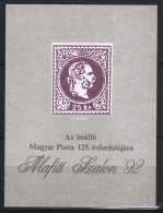 Hungary 1992. MAFITT (Hungarian Scientific Society Of Philatelic) Special Souvenir Sheet (commemorative Sheet) MNH (**) - Foglietto Ricordo