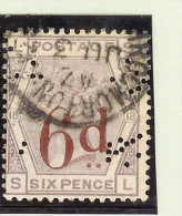 Grossbritannien 1883 Mi#71 Perfin Gestempelt - Oblitérés