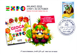 ARGELIA 2014 FDC  FDC Expo Milan 2015 Milano Italia Italy Exposition Food Nutrition Alimentation - 2015 – Milan (Italy)