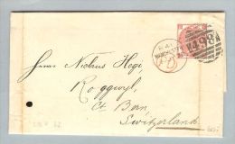 Grossbritannien 1872-07-01 Mi#28vBR Brief Manchester>CH Roggwyl - Lettres & Documents