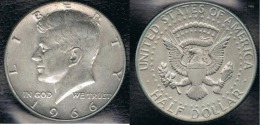 EE.UU.  USA HALF DOLLAR  1966 KENNEDY PLATA SILVER. - 1964-…: Kennedy