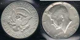 EE.UU.  USA HALF DOLLAR  1967 KENNEDY PLATA SILVER. - 1964-…: Kennedy