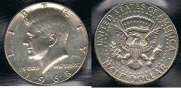 EE.UU.  USA HALF DOLLAR  1968 D KENNEDY PLATA SILVER. - 1964-…: Kennedy