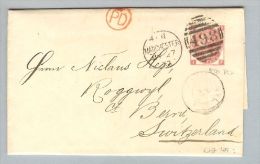 Grossbritannien 1872-05-27 Mi# 28 Pl 7 Brief Manchester Nach Roggwyl CH - Storia Postale