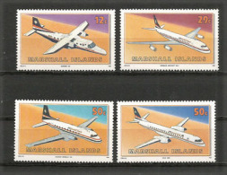 AVIONS Dornier 228, DC 8,Hawker Siddeley,Saab 2000.  (histoire Aviation Aux îles Marshall - Océanie)  4 T-p Neufs ** - Marshallinseln