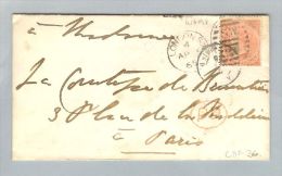 Grossbritannien 1869-04-04 Brief Mi#19 II London Nach Paris - Brieven En Documenten