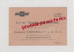 75008- 75 - PARIS - CARTE INVITATION SALON CHEVROLET -GMC- GENERAL MOTORS- 79 AV. CHAMPS ELYSEES-NEUILLY - Visiting Cards