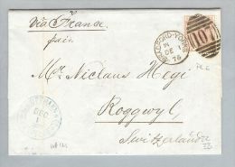 Grossbritannien 1876-01-12 Brief Bradford>Roggwyl CH Mi#41 Pl.6 - Briefe U. Dokumente