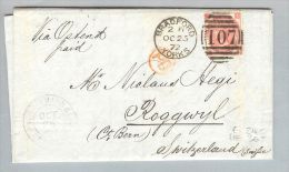 Grossbritannien 1872-10-25 Brief Bradford>Roggwyl CH - Brieven En Documenten