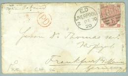 Grossbritannien 1870-12-02 Brief Nach Frankfurt Mit Mi#28 BR Pl.5 - Cartas & Documentos