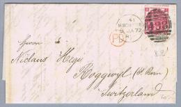 Grossbritannien 1872-02-08 Brief Manchester N.Roggwyl - Brieven En Documenten