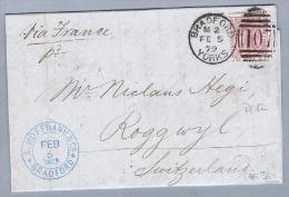 Grossbritannien 1879-05-05 Brief Bradford>Roggwyl - Cartas & Documentos