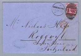 Grossbritannien 1872-01-16 Brief Manchester>Roggwyl - Cartas & Documentos