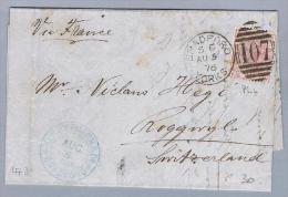 Grossbritannien 1876-08-05 Brief Bradford>Roggwyl - Cartas & Documentos