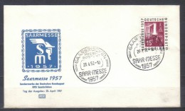 Saarland Cover With Stamp Imprint And Special Cancellation - Saarmesse 1957  Saarbrucken - Lettres & Documents