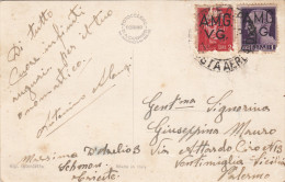 TRIESTE - AMG V.G.  /  PALERMO  - Card _ Cartolina - Lire 2 + 1 - Storia Postale