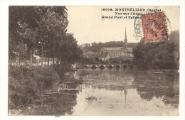 Cp, 25, Montbéliard, Vue Sur L'Allau, Grand Pont Et Eglise, Voyagée - Montbéliard