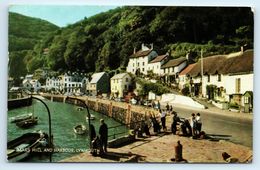 POSTCARD MARS HILL AND HARBOUR LYNMOUTH COLOUR POSTCARD RPPC  1962 BIRKENHEAD ADDRESS - Lynmouth & Lynton