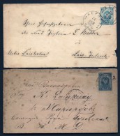 LOT 2 ENTIERS POSTAUX SUR LETTRES  DE RUSSIE- TIMBRE  7 K CLAIR  DE 1886 ET 7 K FONCÉ DE 1891- 2 SCANS - Postwaardestukken