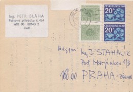 J2526 - Czechoslovakia (1986) 602 00 Brno 2 - Postage Due Stamps Used In The Function Standard Postage Stamps - Strafport