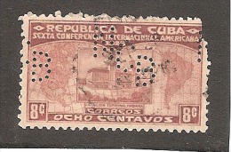 Perforadas/perfin/perfore/lochung     Republica De Cuba 1928 10 Centavos Sc # 288  Ed # 227 NCB - Gebraucht