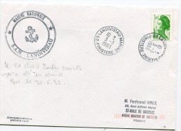 Dateur LANDIVISIAU MARINE + Cachet BAN LANDIVISIAU Sur Env. Du 03/03/1983 - Maritime Post