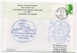 Dateur ST NAZAIRE Ppal+ Cachet Lieutenant De Vaisseau LAVALLEE Sur Env. Du 28/04/1983 - Maritieme Post