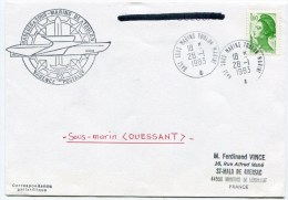 Dateur BASE SOUS MARINS TOULON MARINE+ Cachet Agence Postale Sur Env. Du 28/01/1983 - Correo Marítimo