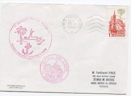 EMA TOULON MARINE + Cachet Aviso PM L HER Mission Océan Indien Sur Env. Du 23/11/1982 - Maritieme Post